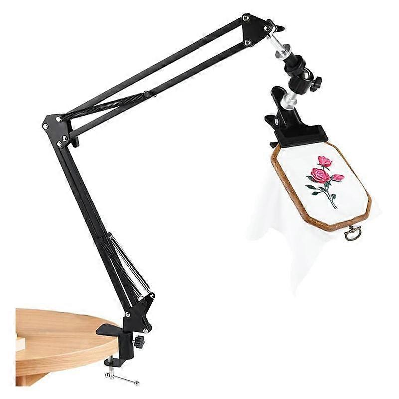 Vyšívací rámeček CrossStitch Stand: Nastavitelný kovový otočný držák vyšívacího rámečku s 360 Hoop Sp