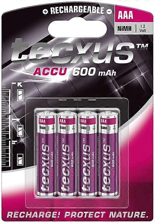 Tecxus Rechargeable Ni-MH Battery AAA, 1.2V, 600mAh, Pack of 4
