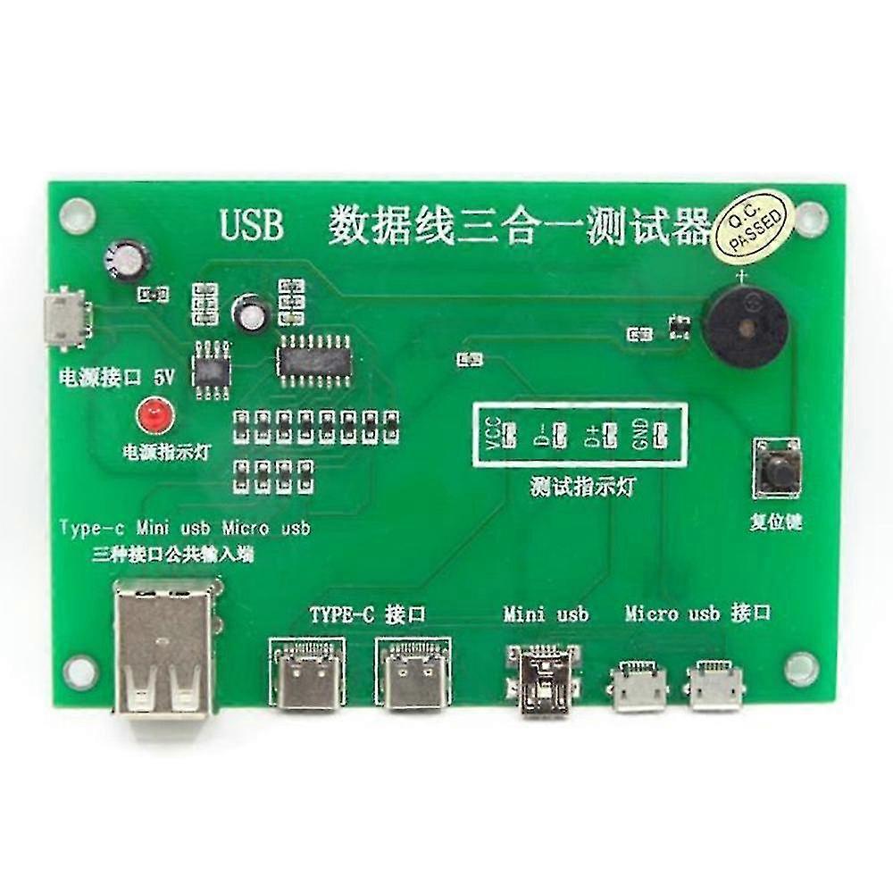 Usb Cable Tester, Data Wire Test Fixture Precise Type-c/mini Usb/-usb Usb Cable Tester Charging Cab-haoyi