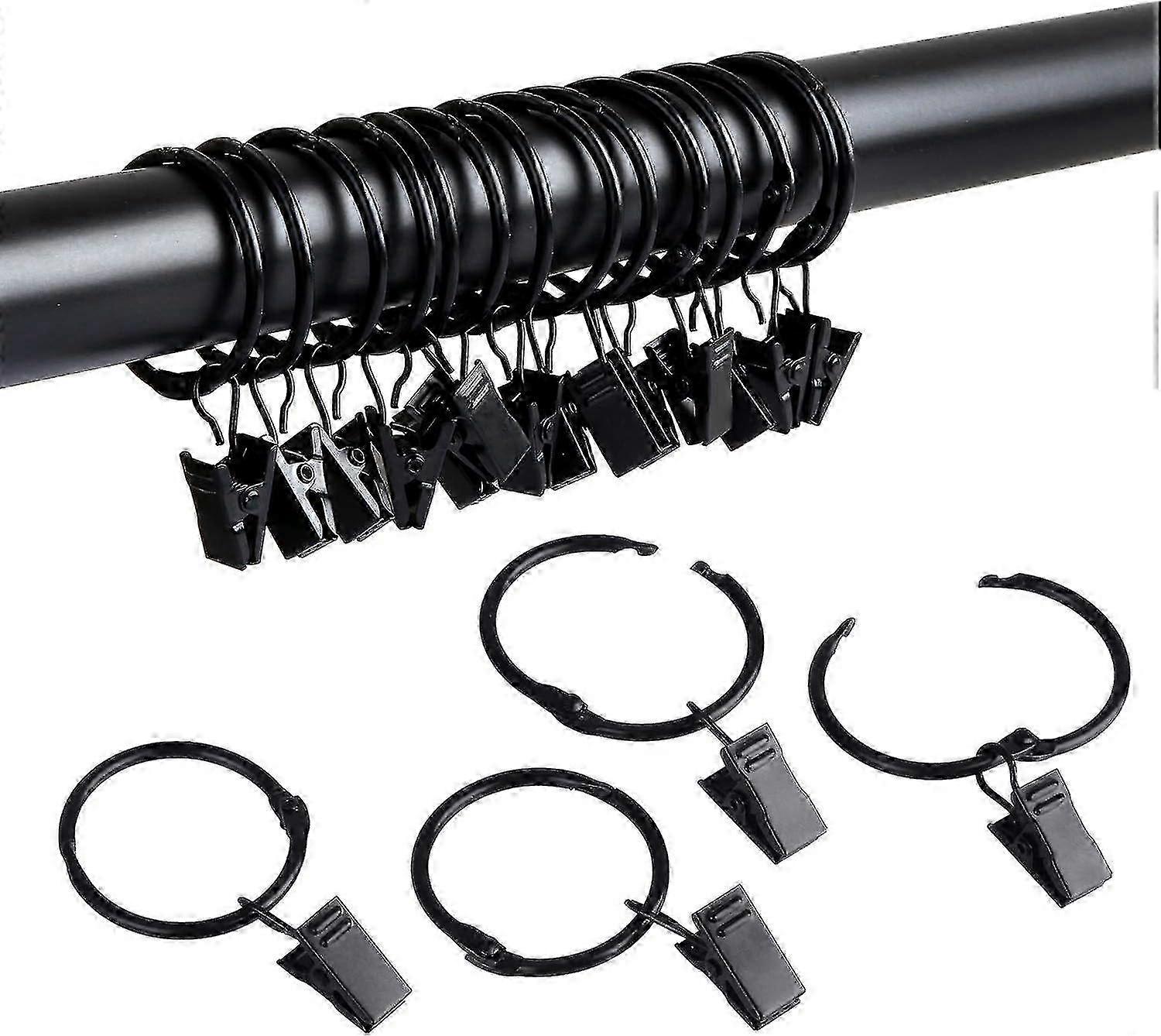 28 Pack de metal anéis de cortina abriveis com grampos 1 5 polegadas de diâmetro interior