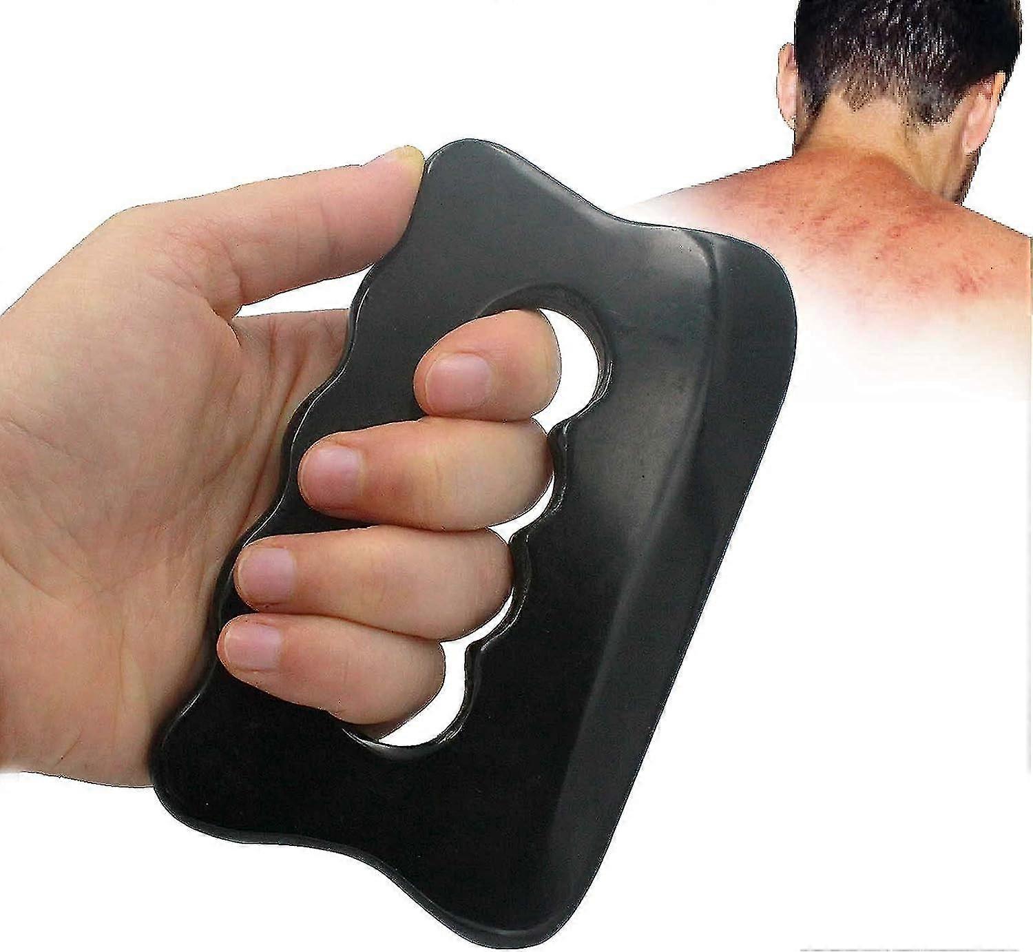 Gua Sha massasjeverktøy, Bian stein Gua Sha-verktøy Gua Sha-stein for skraping av bløtvev, brukes til rygg, ben, armer, nakke, skulder (svart)
