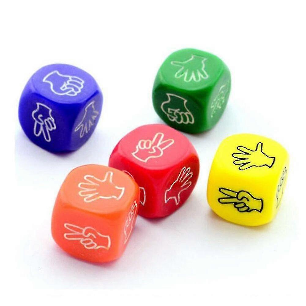 Yaju Funny Board Games Toy Creative Finger-guessing Game Dice5pcsrandom Colour)