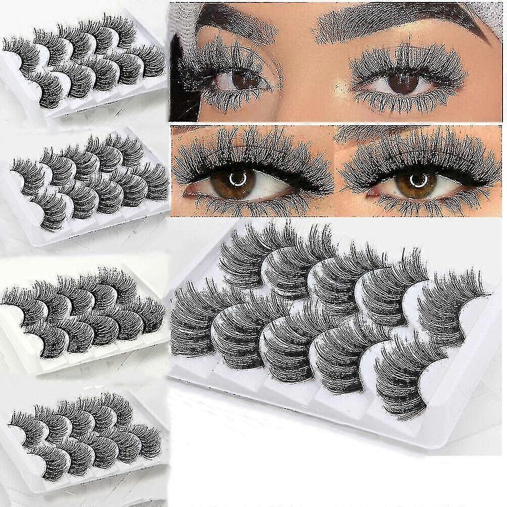 False Eyelashes Handmade Wispy Fluffy Long Lashes 3d Mink Natural Eye Makeup Tools False Lashes 10pcs