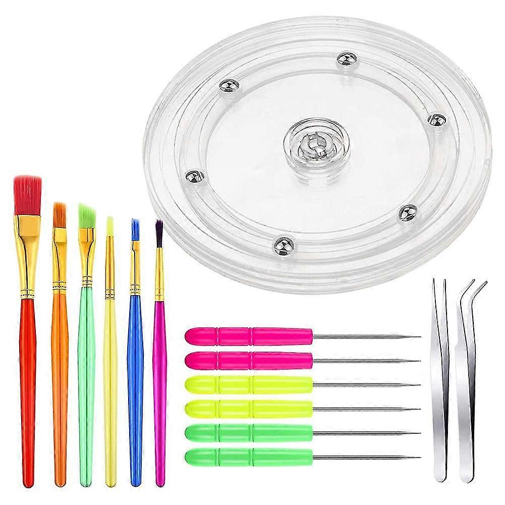 15 Pcs Cookie Decorating Kit Supplies,cookie Turntable,cookie Brushes,scriber Needles For Kitchen B
