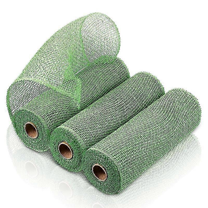 3 Rolls Burlap Decoration Mesh 10 Inch Wide Decorative Mesh Ribbon Wrapping Ribbon Rolls for Craft