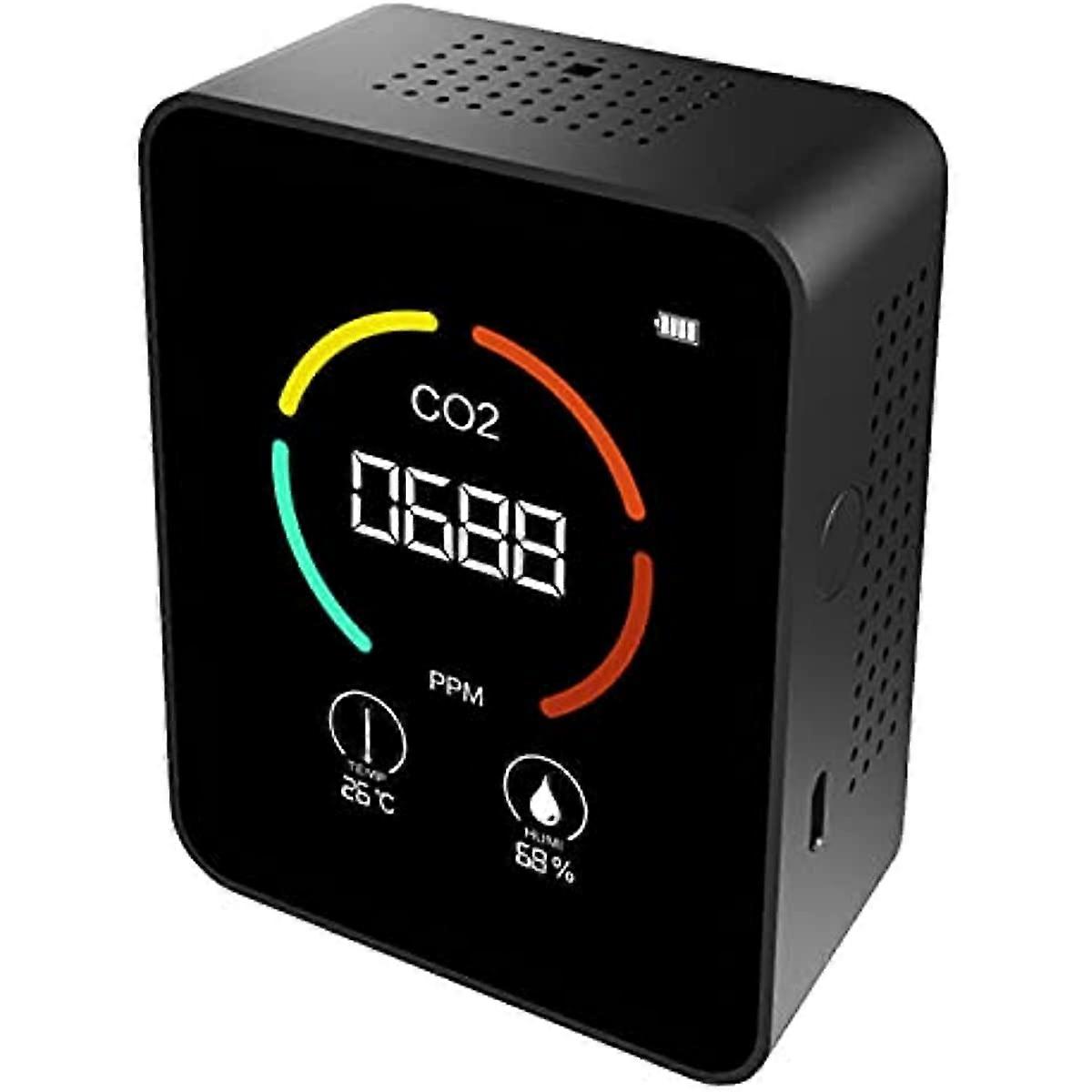 Air Quality Monitor Carbon Dioxide Meter 3in1 for Test Temperature Humidity Carbon Dioxide BT APP 1440 Groups of Data