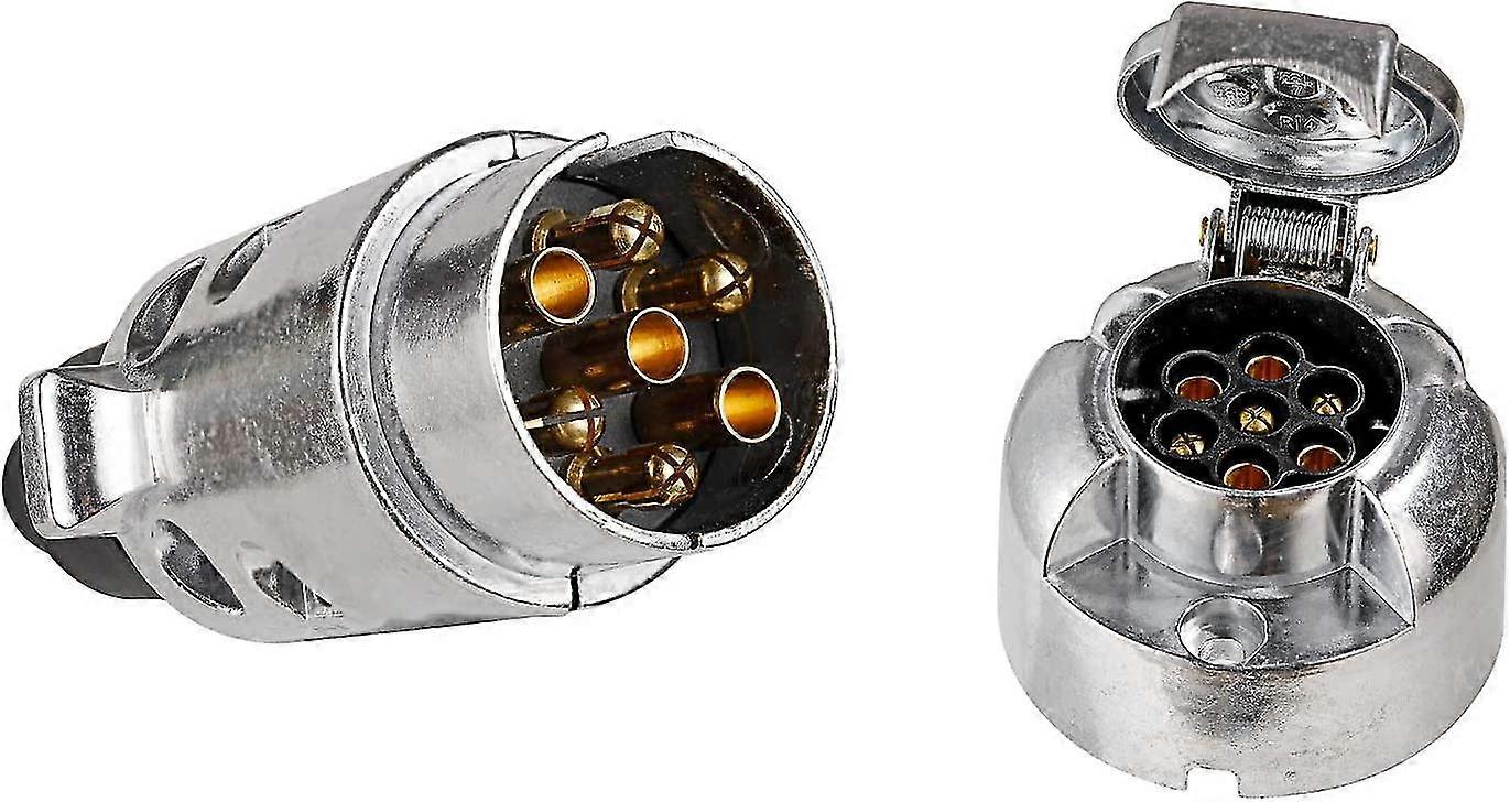 7 Pin Trailer Metal Plug Socket With Rubber