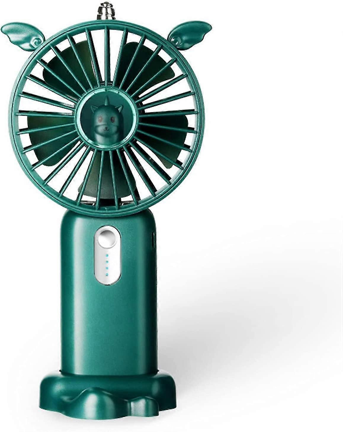 Mini Portable Decorated Charging Pocket Fan (Emerald Green)