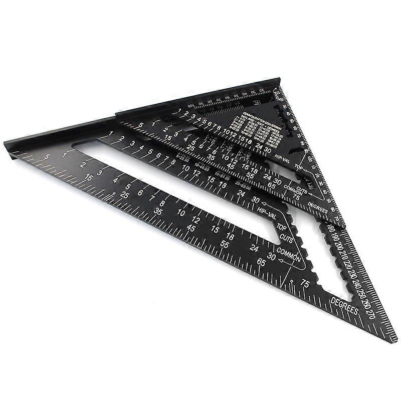 30CM Metric Professional Triangle Protractor Aluminum Alloy Triangle Ruler Stop Angle Measuring Tool