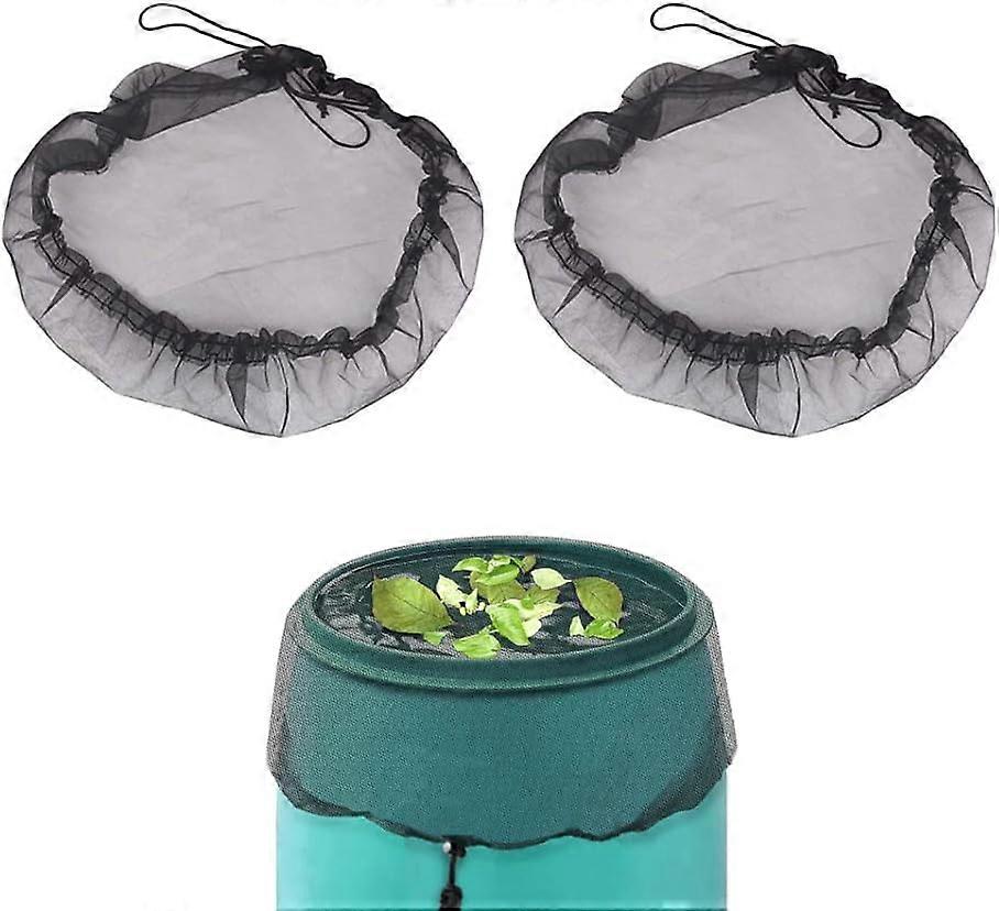 Pieces Rain Barrel Net 95cm Rain Barrel Cover with Drawstring Adjustable Rain Barrel Protection Net Protection Against Leaves Mosquitoes