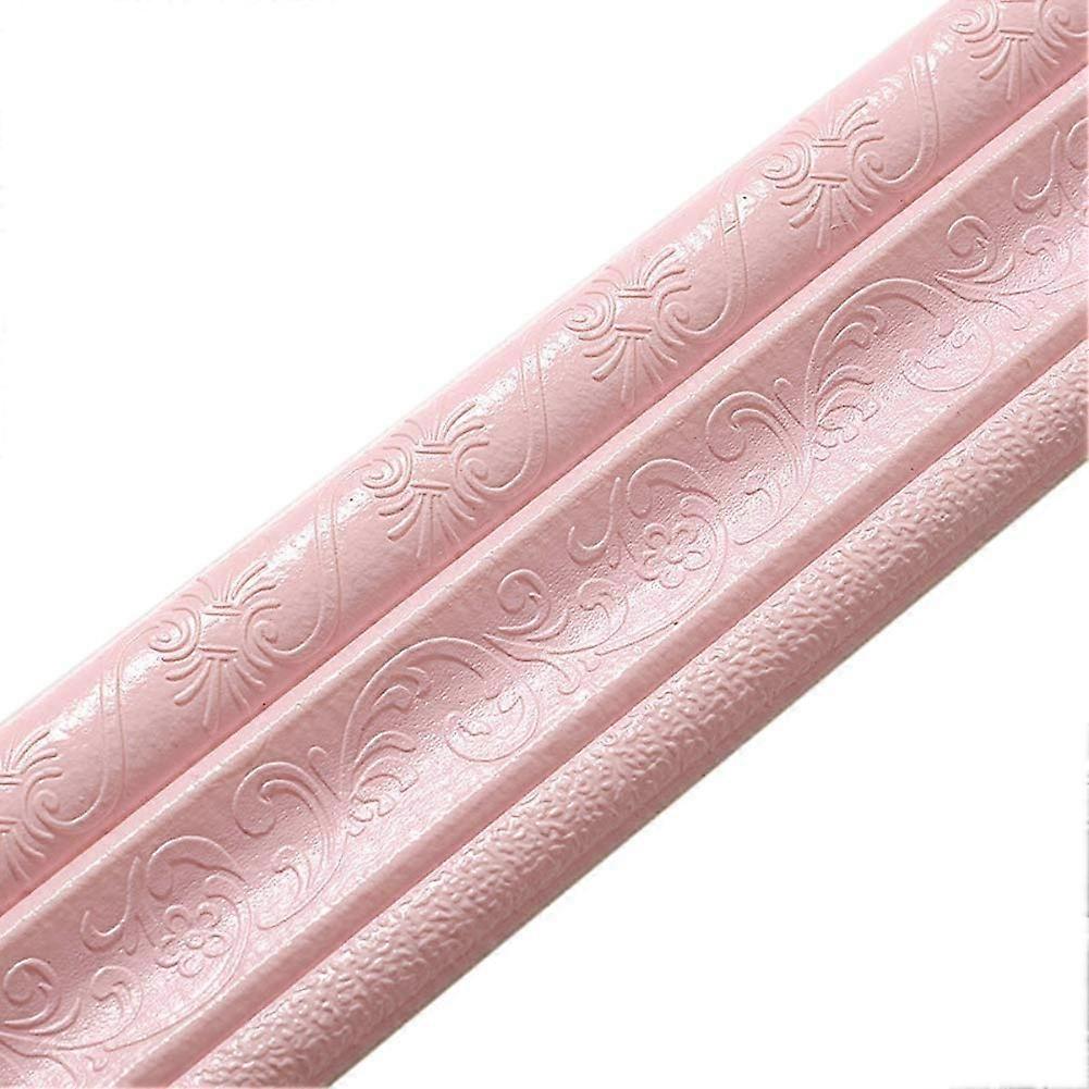 Wallpaper Border 3D Foam Wall Stickers Waterproof(Pink)