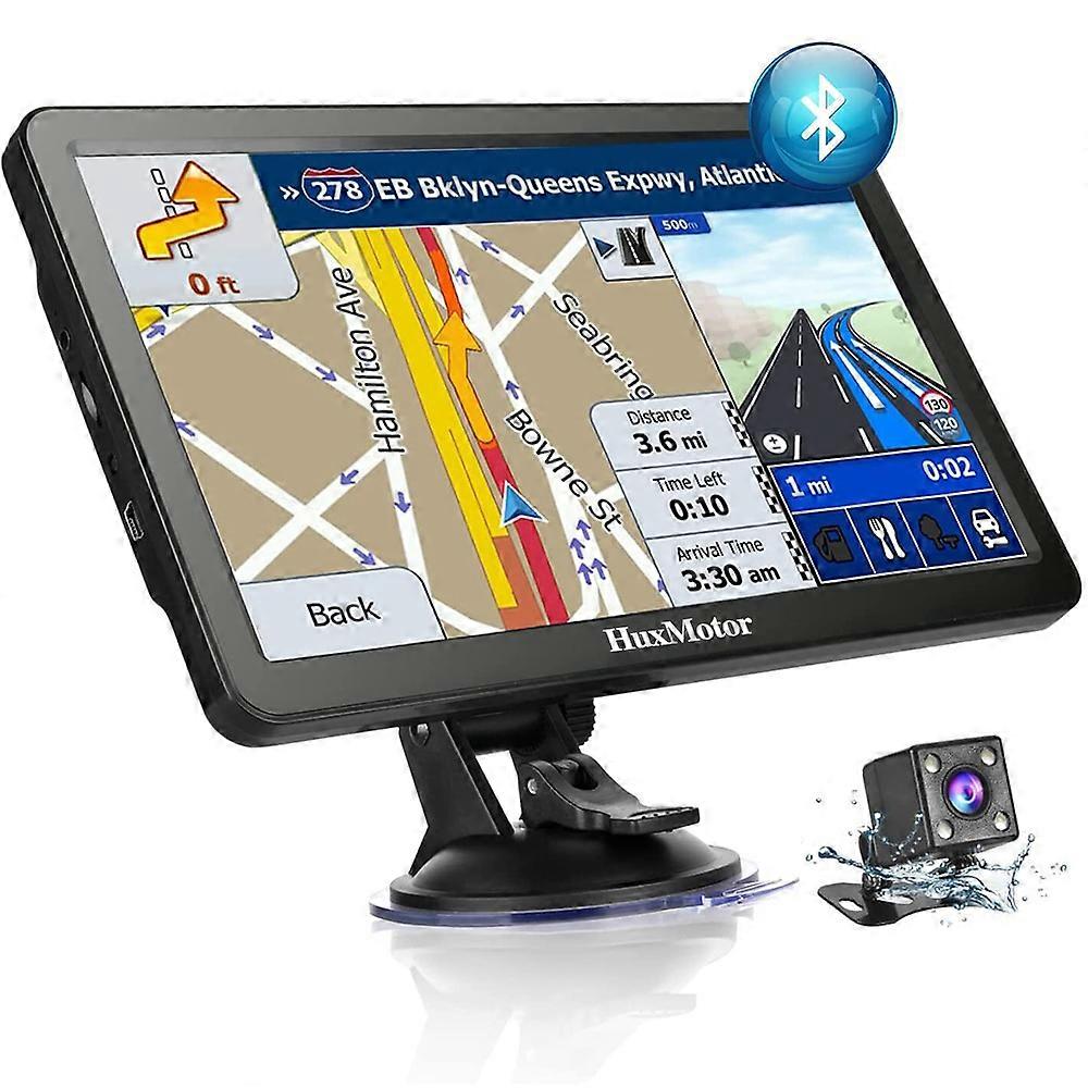 Sat Nav with Bluetooth&AV-IN, 7 inch GPS Navigation for Car Truck Motorhome, UK/EU Latest Maps,Speed Cam Alerts,Lane Assist + reversing camera