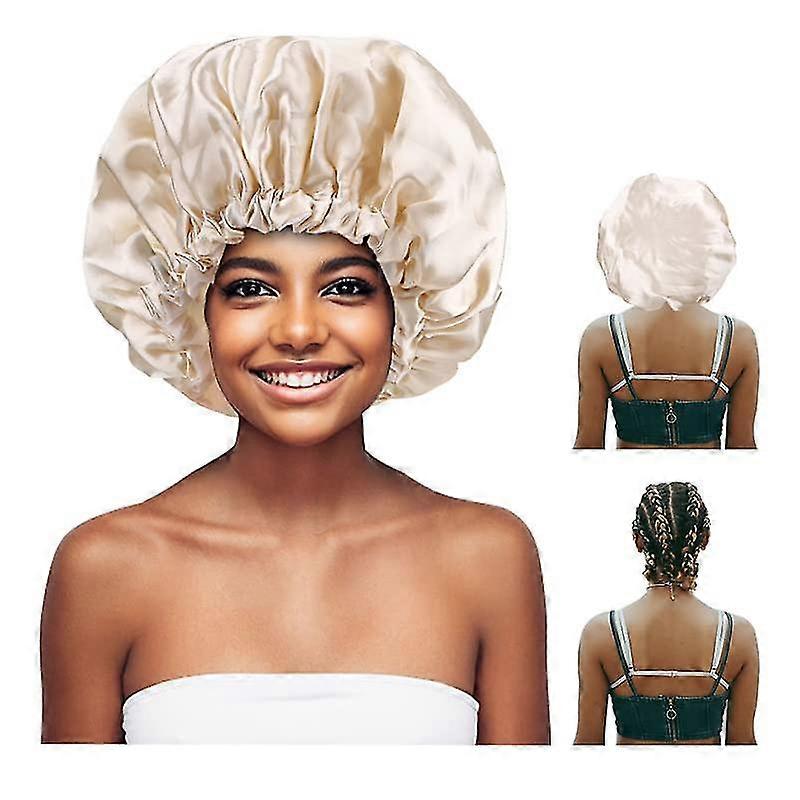 Althee Shower Cap, Extra Large Satin Adjustable & Reusable For Dreadlocks, Jumbo Waterproof Bath Cap