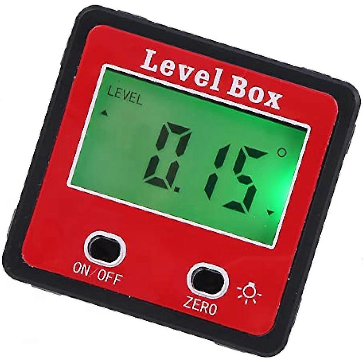 Horizontal Protractor Digital Protractor Inclinometer Electronic Levelling Box Magnetic Foot Measuring Tools Red
