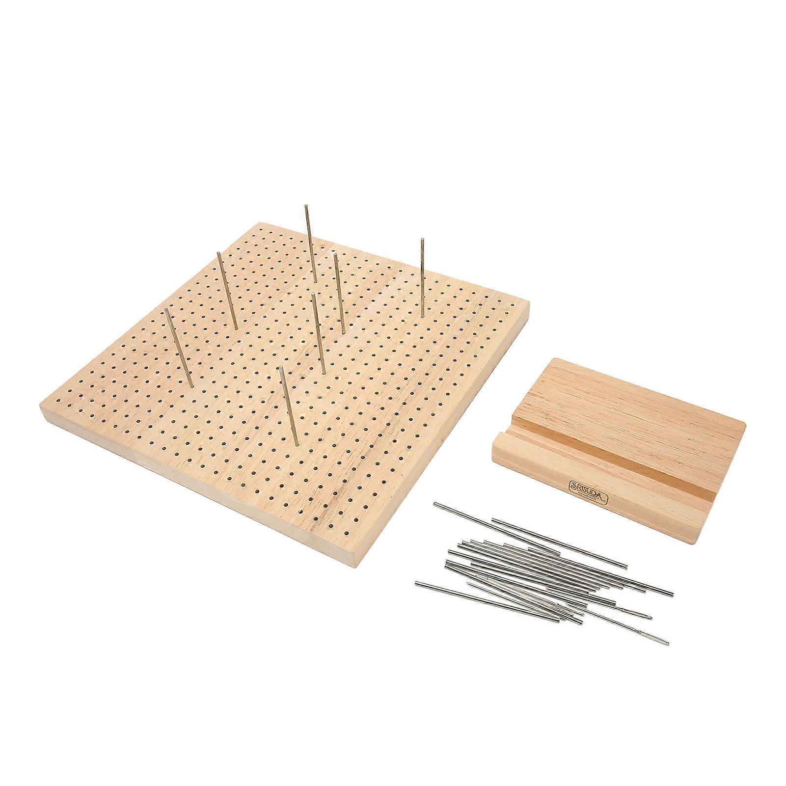 Crochet Blocking Board 31.5cm Wooden Knitting Blocking Board with Pins for Knitting Crochet Mat