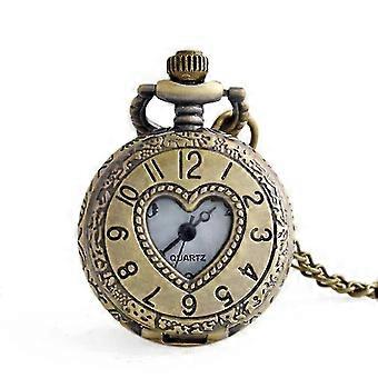 Vintage Vintage Hollow Out Hearts Flip Pocket Watch Collares colgantes-