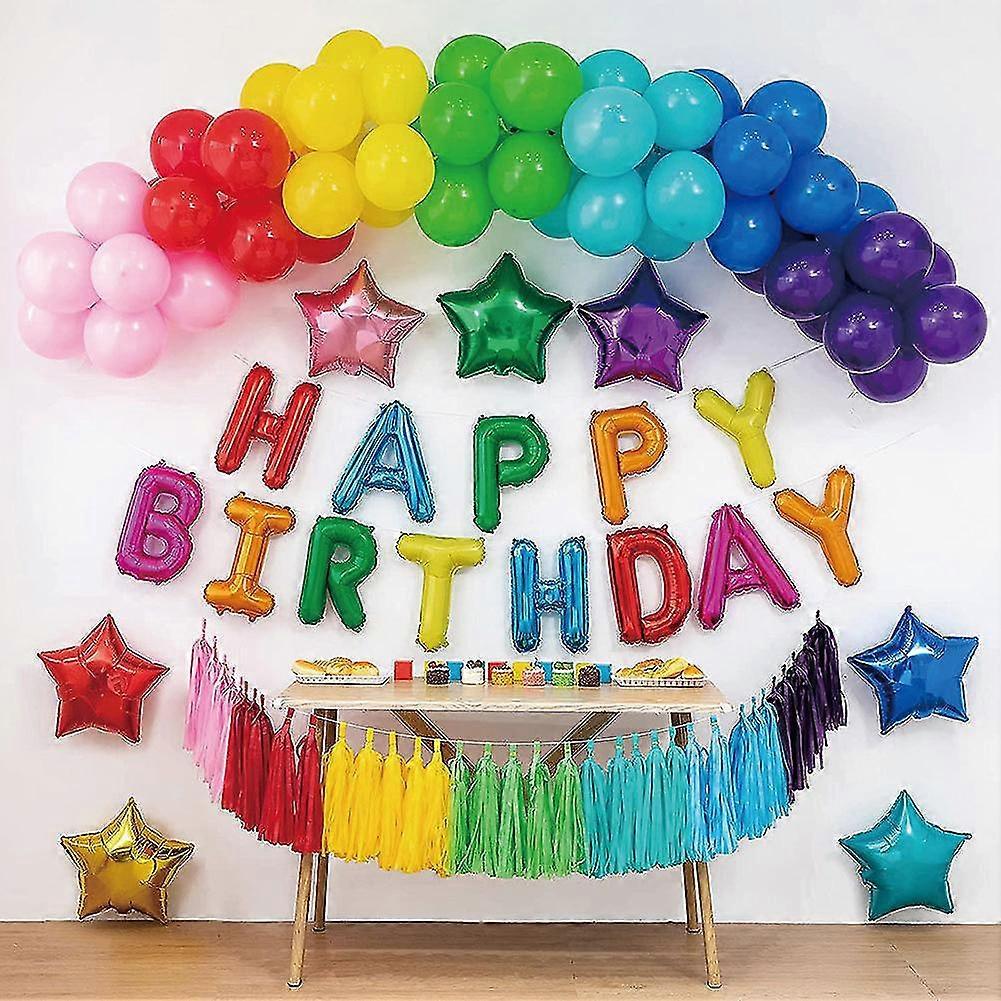 Rainbow Happy Birthday Balloons Kit