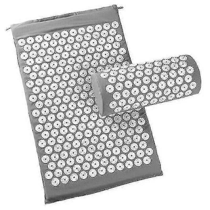Massage Acupressure Yoga Mat Light Grey