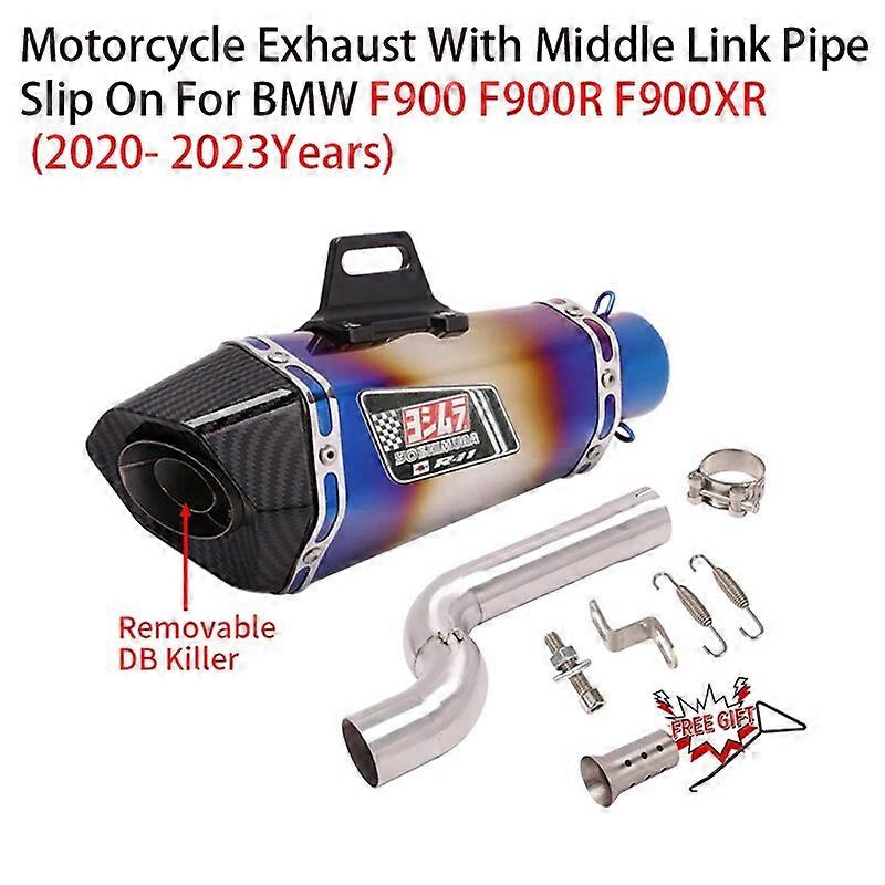 For BMW F900 R XR F900R F900XR 2020 - 2023 Motorcycle Exhaust Escape System Modified Muffler With Middle Link Pipe DB Killer