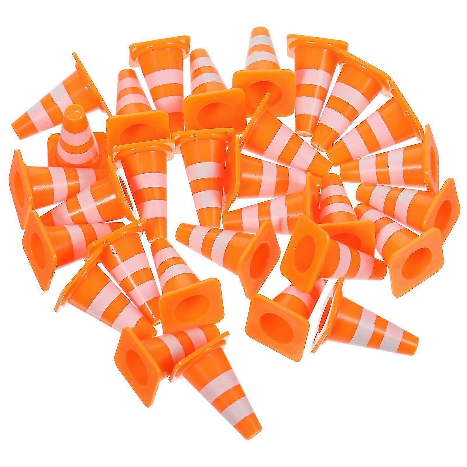 Lot de 30 mini cônes de signalisation, panneaux de signalisation, jouets de barricade de circulation, jouets de signalisation de construction