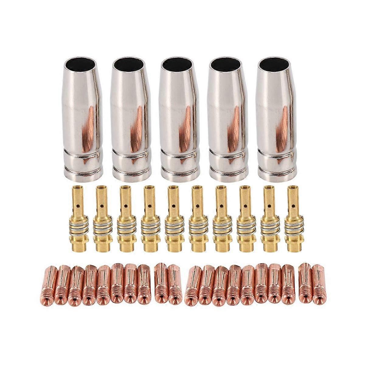 35Pcs 15AK Welding Torch Consumables 1.2mm MIG Torch Gas Nozzle Tip Holder of 15AK MIG Welding Torc