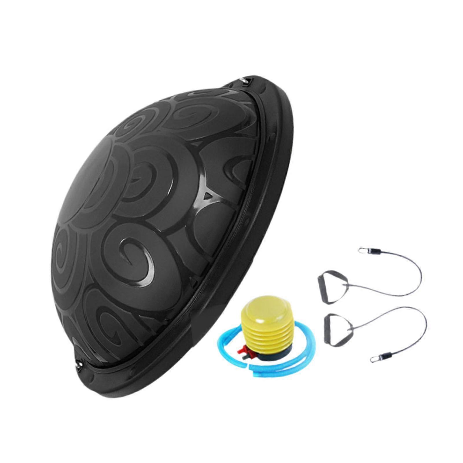 Bola de equilíbrio 18 polegadas Bola de treino de exercício de flexibilidade para casa Pilates Yoga Preto