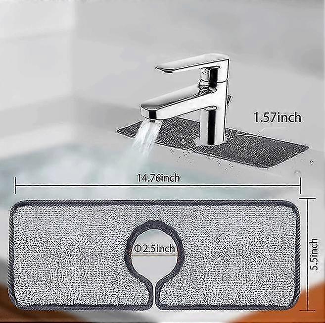 2pcs Kitchen Faucet Absorbent Mat Sink Protector Dish Drying Pads