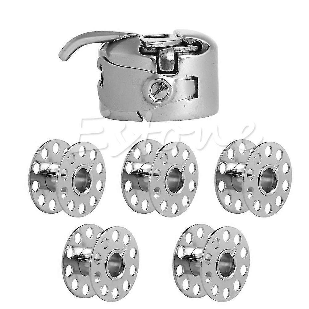 5 Bobbin+1 Bobbin For Case Set Sewing Machine New