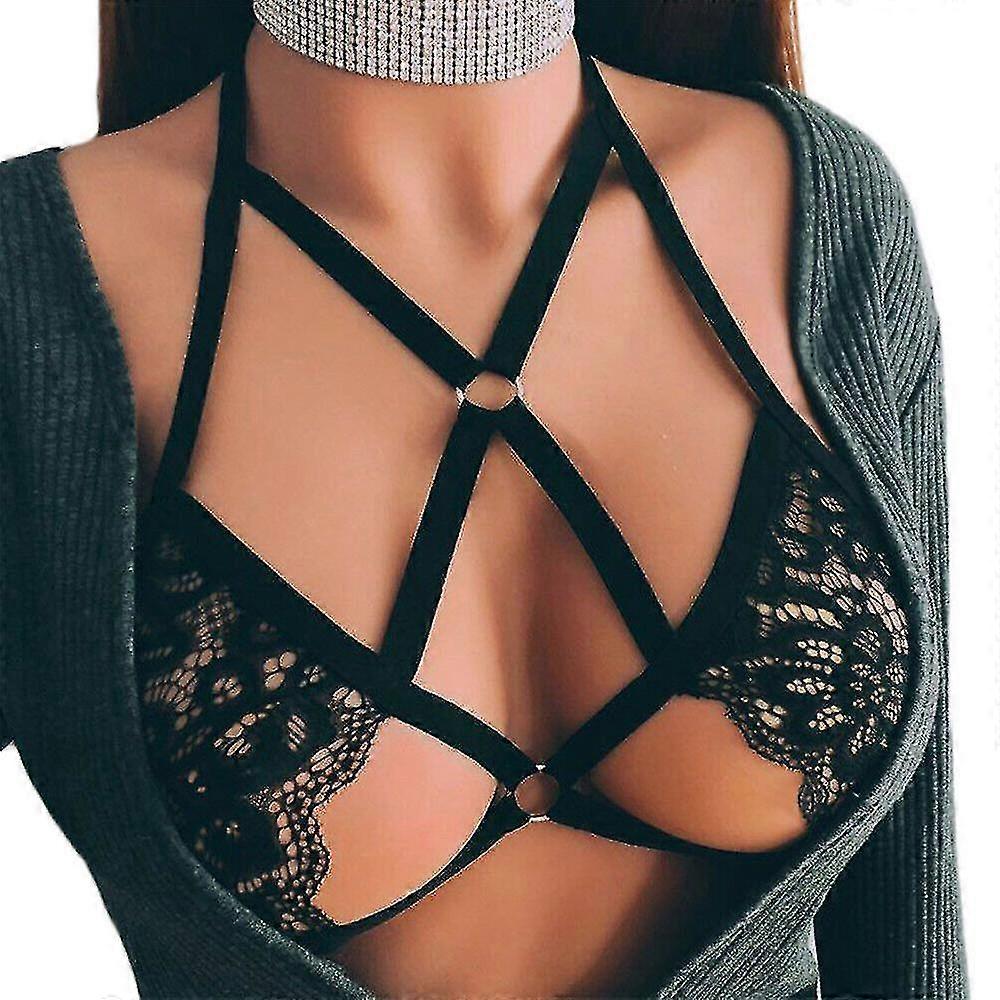 المرأة مثير الدانتيل الملابس الداخلية قفص جوفاء تسخير حمالة الصدر أعلى دفع حتى الملابس الداخلية براليت