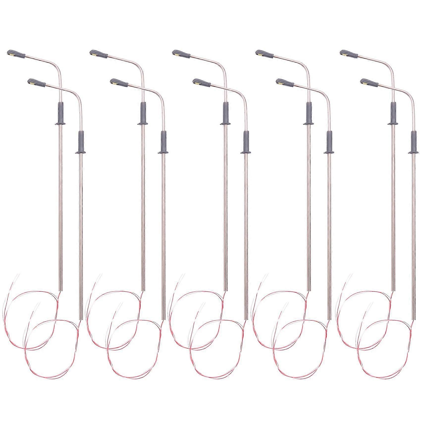 10 pcs Model LED Street Lamp Lighting Single Head Train Layout Landscape 1: 100