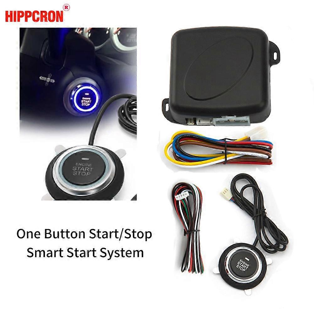 Hippcron 12V Car Remote Engine Starters Button Door Lock Keyless Entry System Central Locking Alarm System Kit