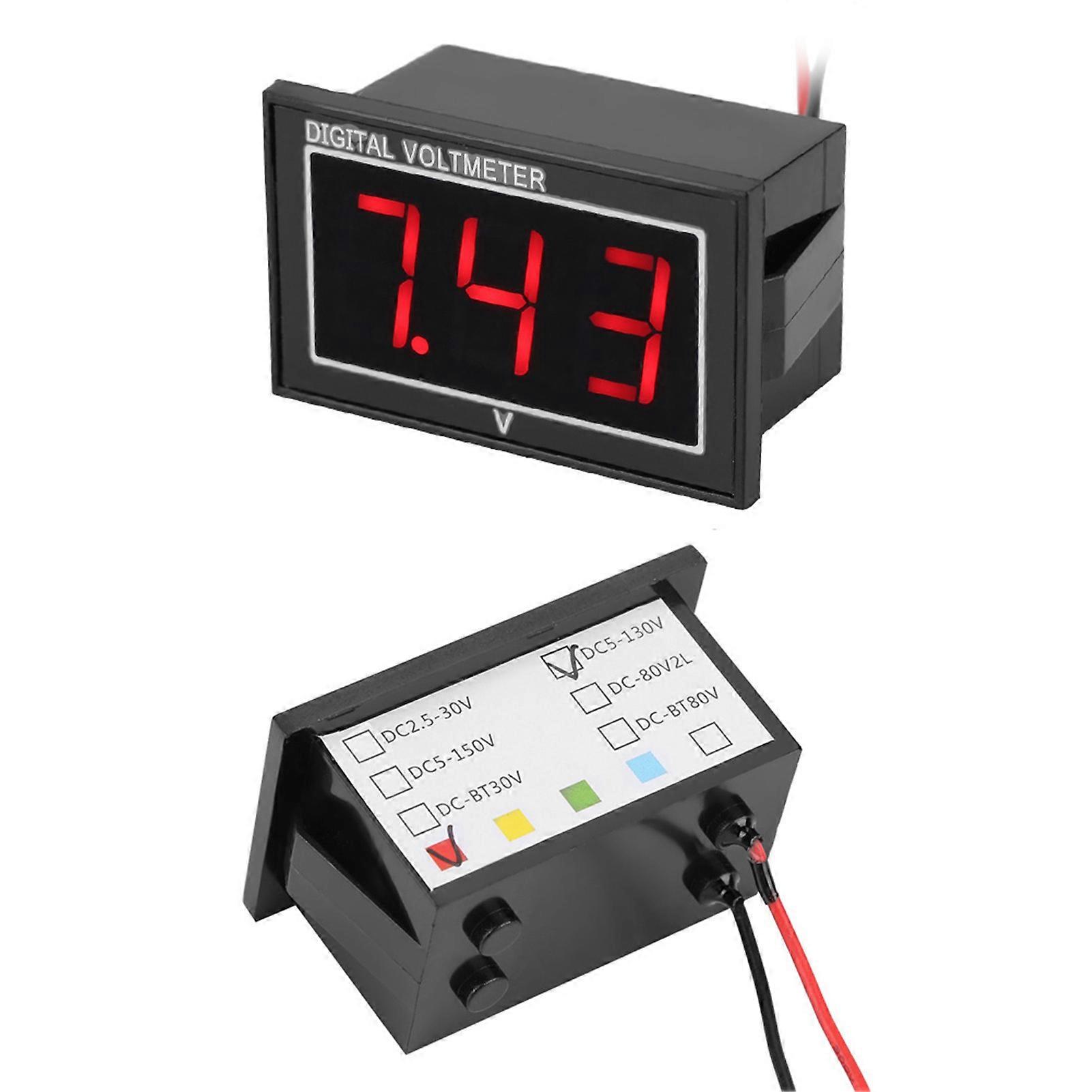 1pc Digital 0.56 LED Display Waterproof Voltmeter DC Voltage Meter Panel (5-130V, Red)