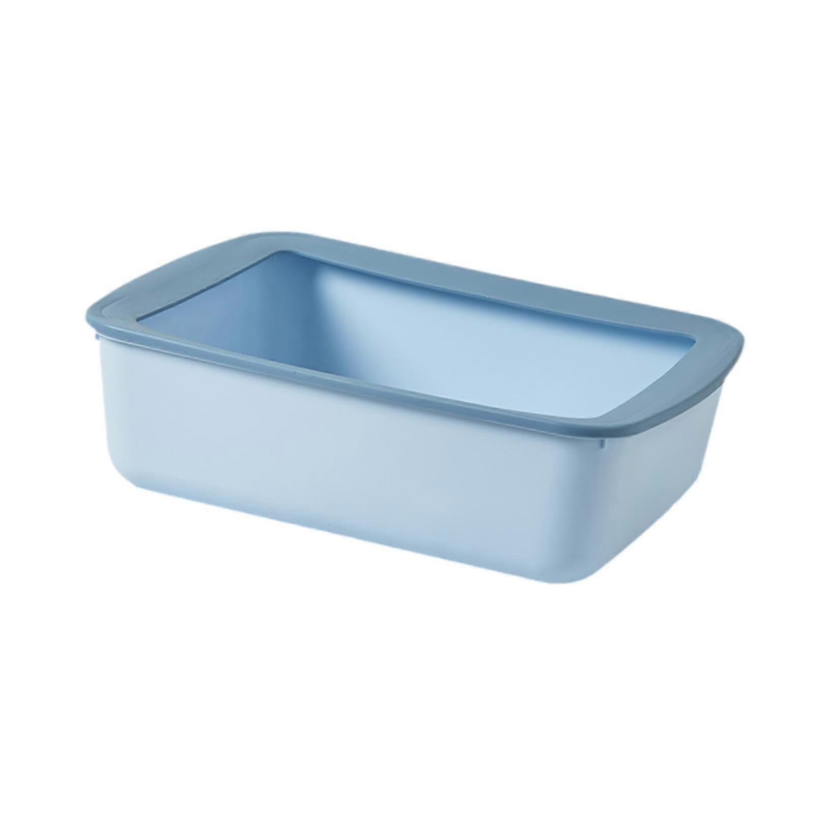 Cats Litter Basin Easy Clean Bedpan Cat Sand Box for All Kinds of Cat Litter Light blue