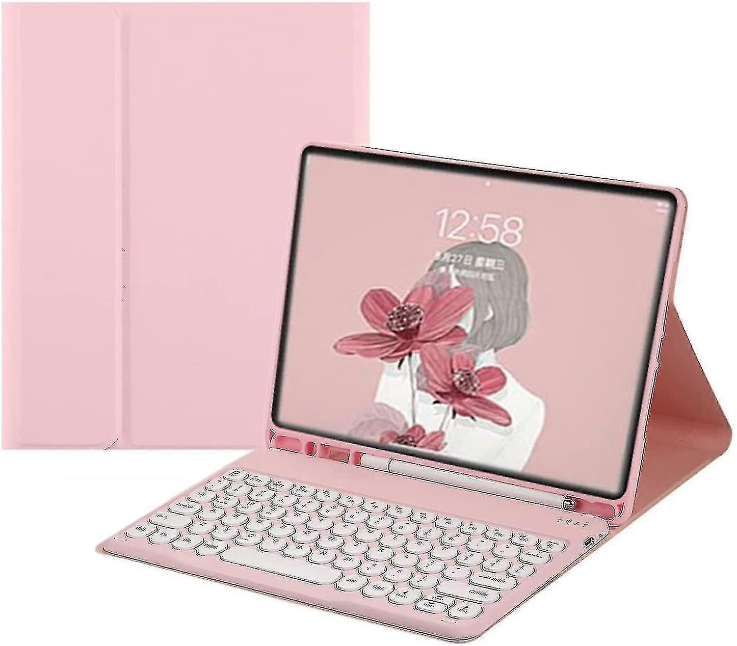 Mini 5th Generation Mini 4 Keyboard Case - Cute Colorful Round Key Wireless Detachable BT Keyboard Cover with Pencil Holder for iPad Mini 7.9 Inch