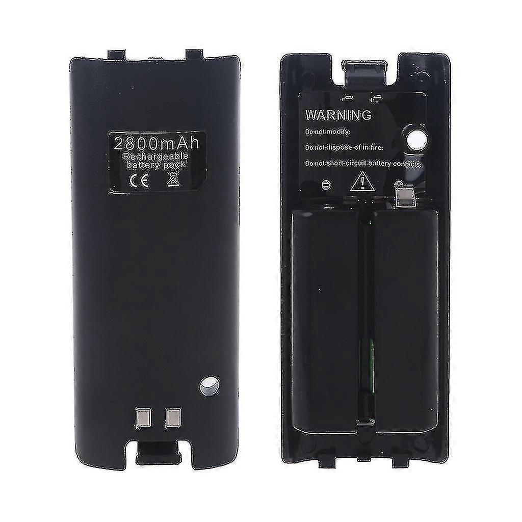 2 قطعة أسود أبيض بطارية قابلة للشحن لملحقات وحدة تحكم ألعاب Wii 2800 مللي أمبير