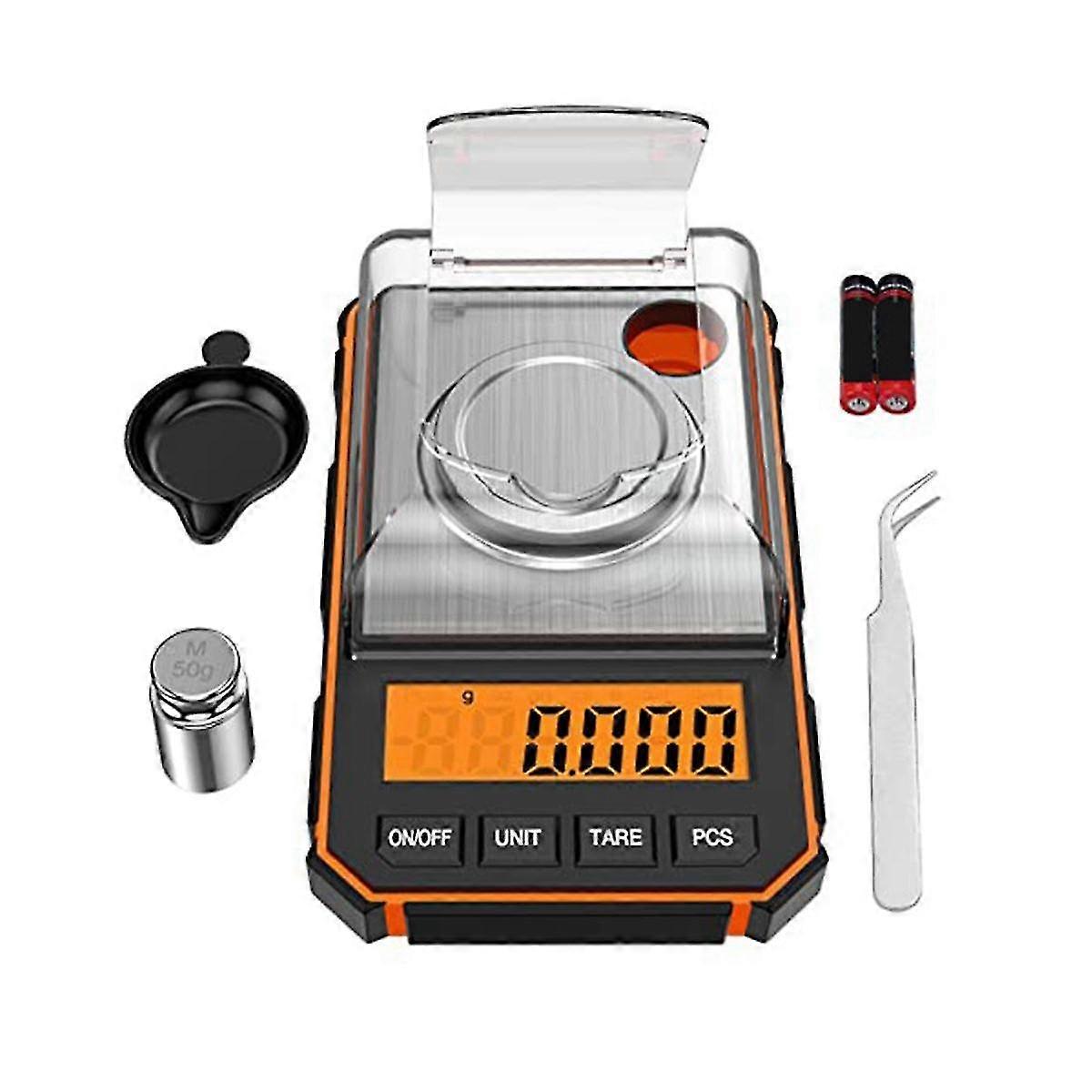 Fine Scale 0.001g, Digital Milligram Scale 50g  0.001g, Digital Pocket Scale With Lcd Display, Lab Digital Scale,orange