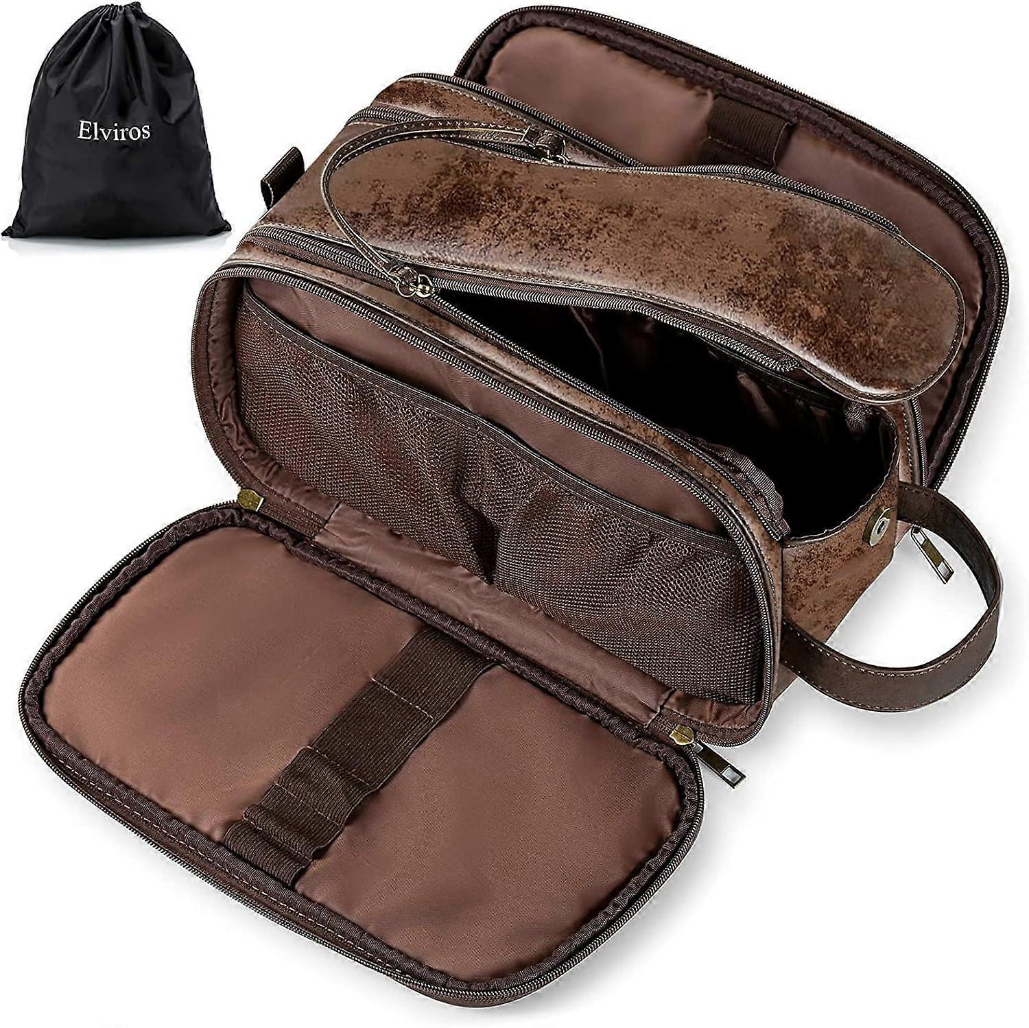 Men's Toiletry Bag with Large Capacity, Makeup Bag with Waterproof PU