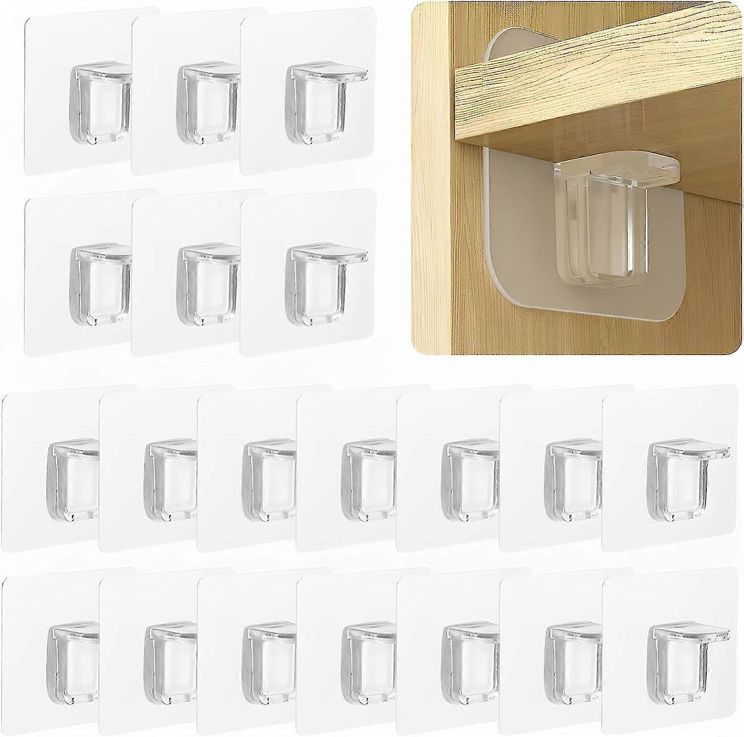 20 Pack Adhesive Wall Brackets No Punching - Fixed Wall Bracket - Triangular Support Boards