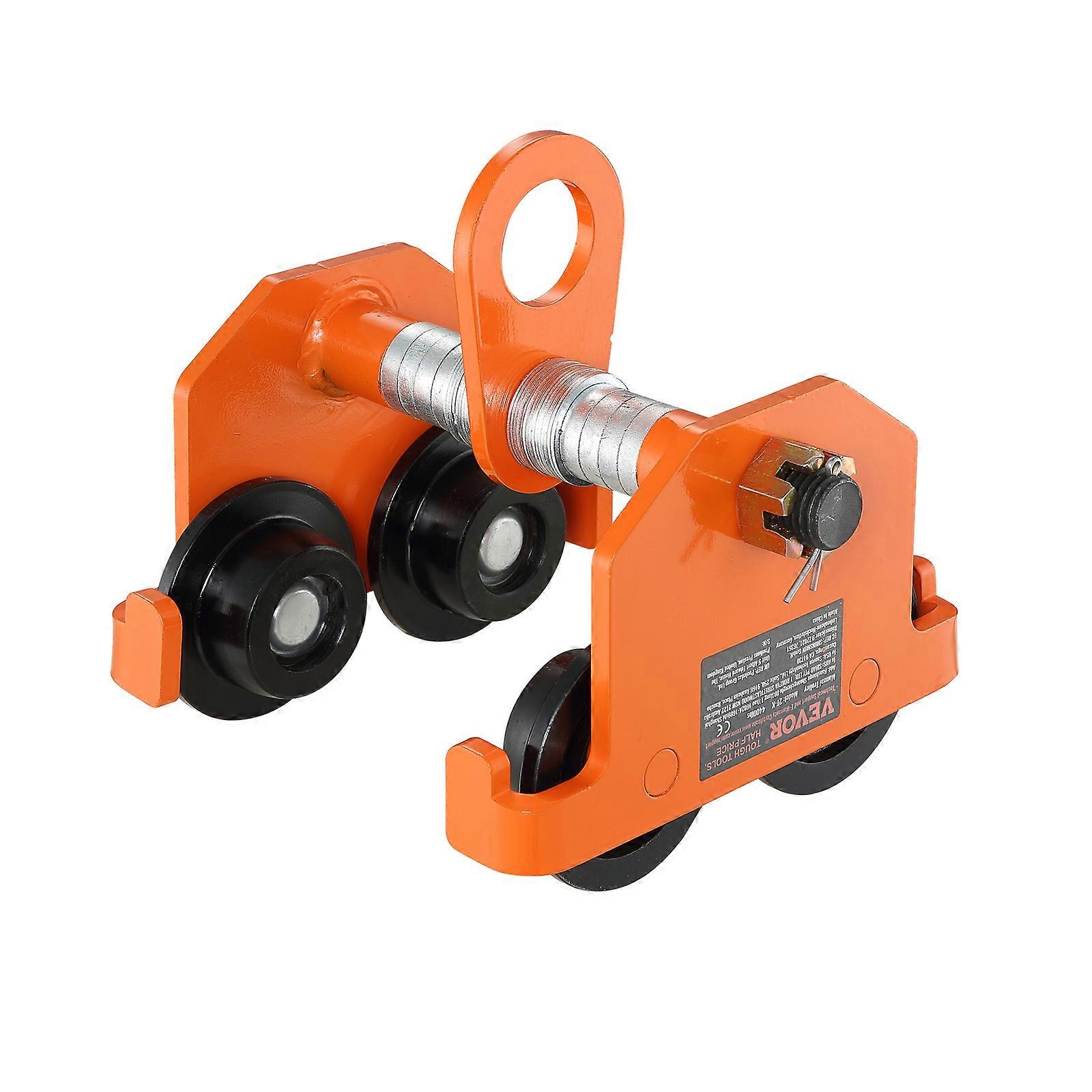 Manual Trolley,11000 lbs/5 Ton Load Capacity,with Dual Wheels,Adjustable for I-Beam Flange Width 4.5" to 8", for Straight Curved I Beam