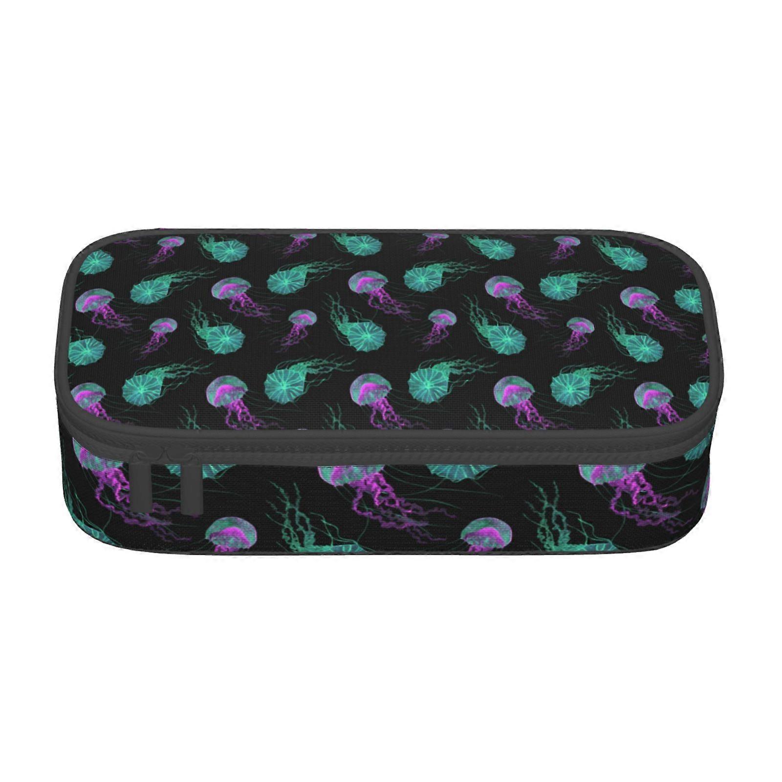 قنديل البحر توهج في الظلام قلم رصاص القضية سعة كبيرة قلم رصاص الحقيبة ماكياج حقيبة مكتب اللوازم القرطاسية قلم رصاص مربع مع سستة