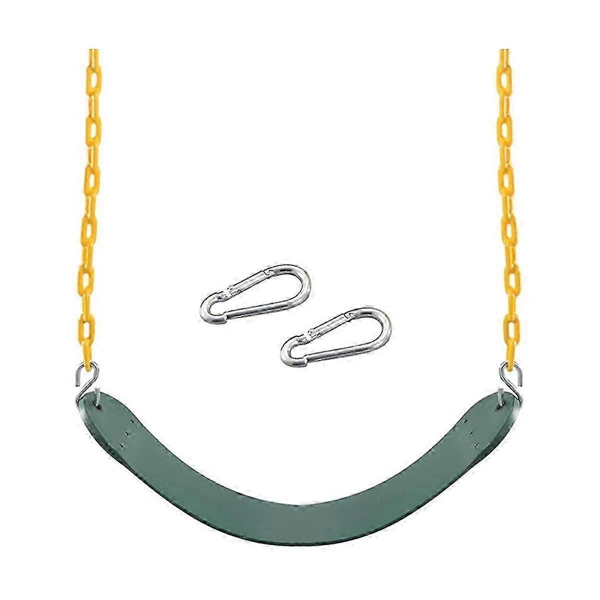 Heavy Duty Swing Green with 66 Inch Chain, Swing Accessory Replacement with Snap Hooks for Kids