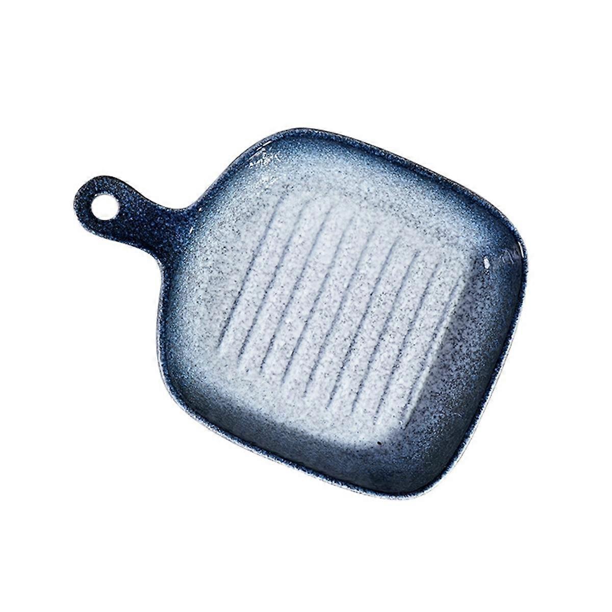 Keramik Auflaufform Grillplatte Backform Backform Backblech Mikrowelle Backplatte Backofen Westlicher Teller, Blau