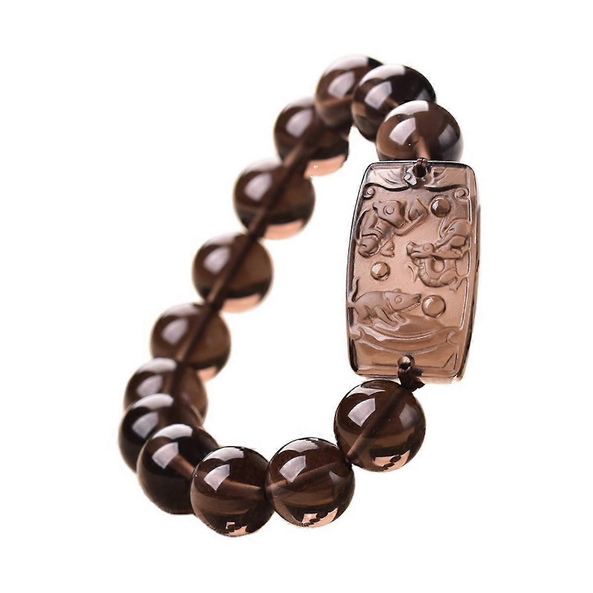 Zodiac Year of Birth Bracelet Ice Black Obsidian Bracelet with Zodiac Card for Men and Women