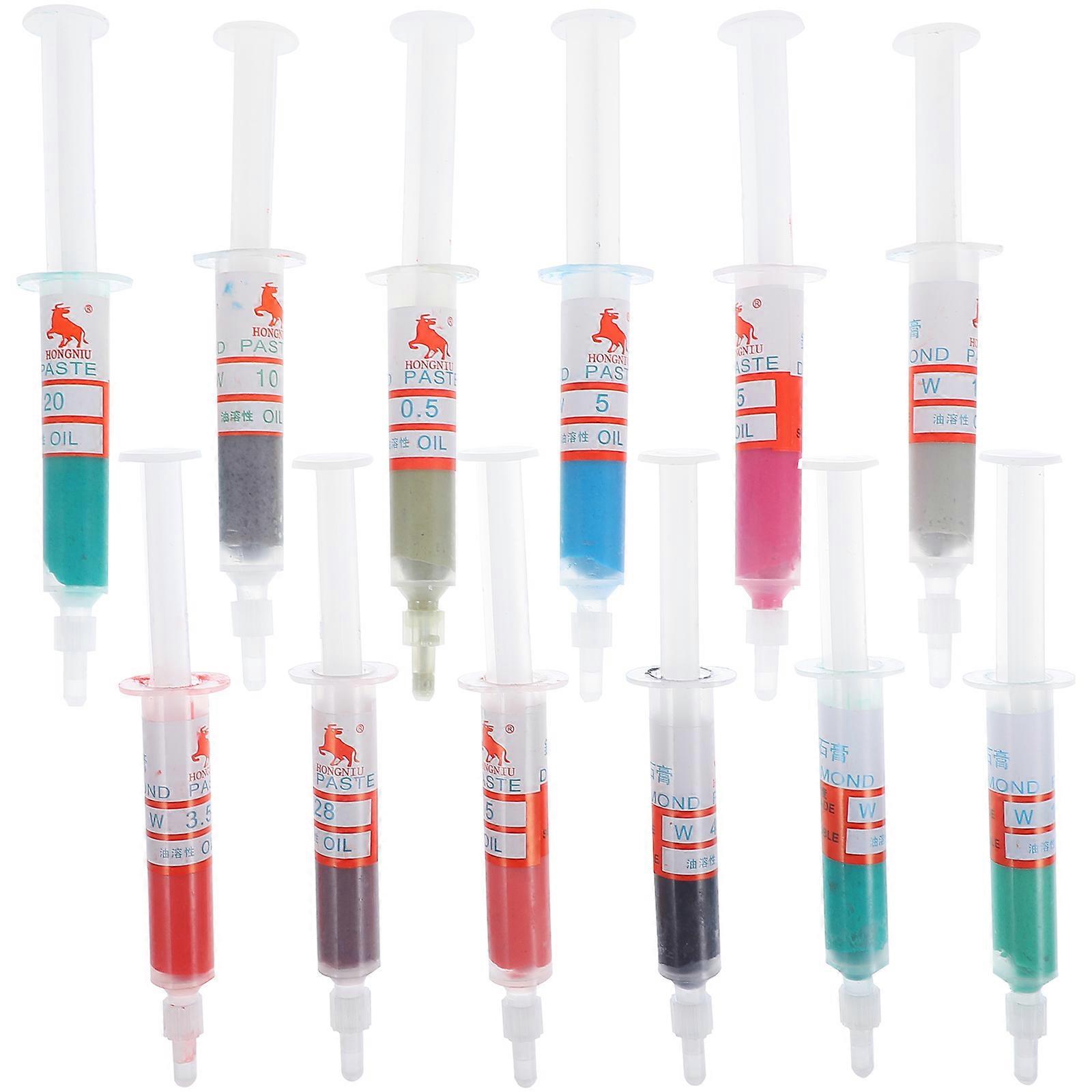 12pcs Metal Mirror Polishing Compound Diamond Polishing Lapping Paste Compound