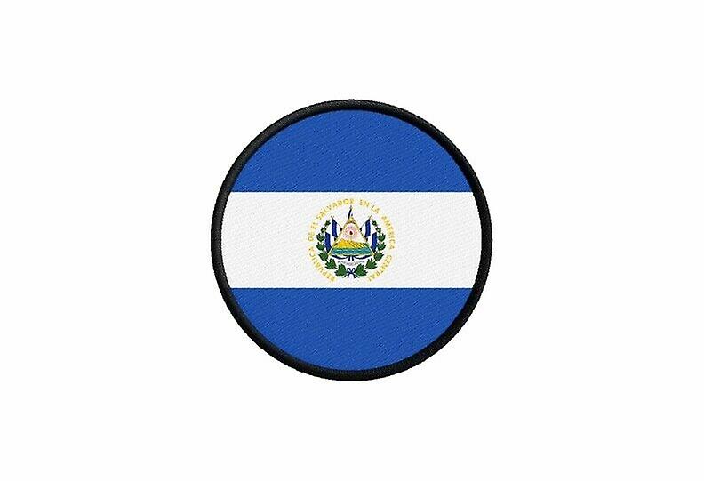 Patch ecusson flag salvador printed thermosticker round round round round
