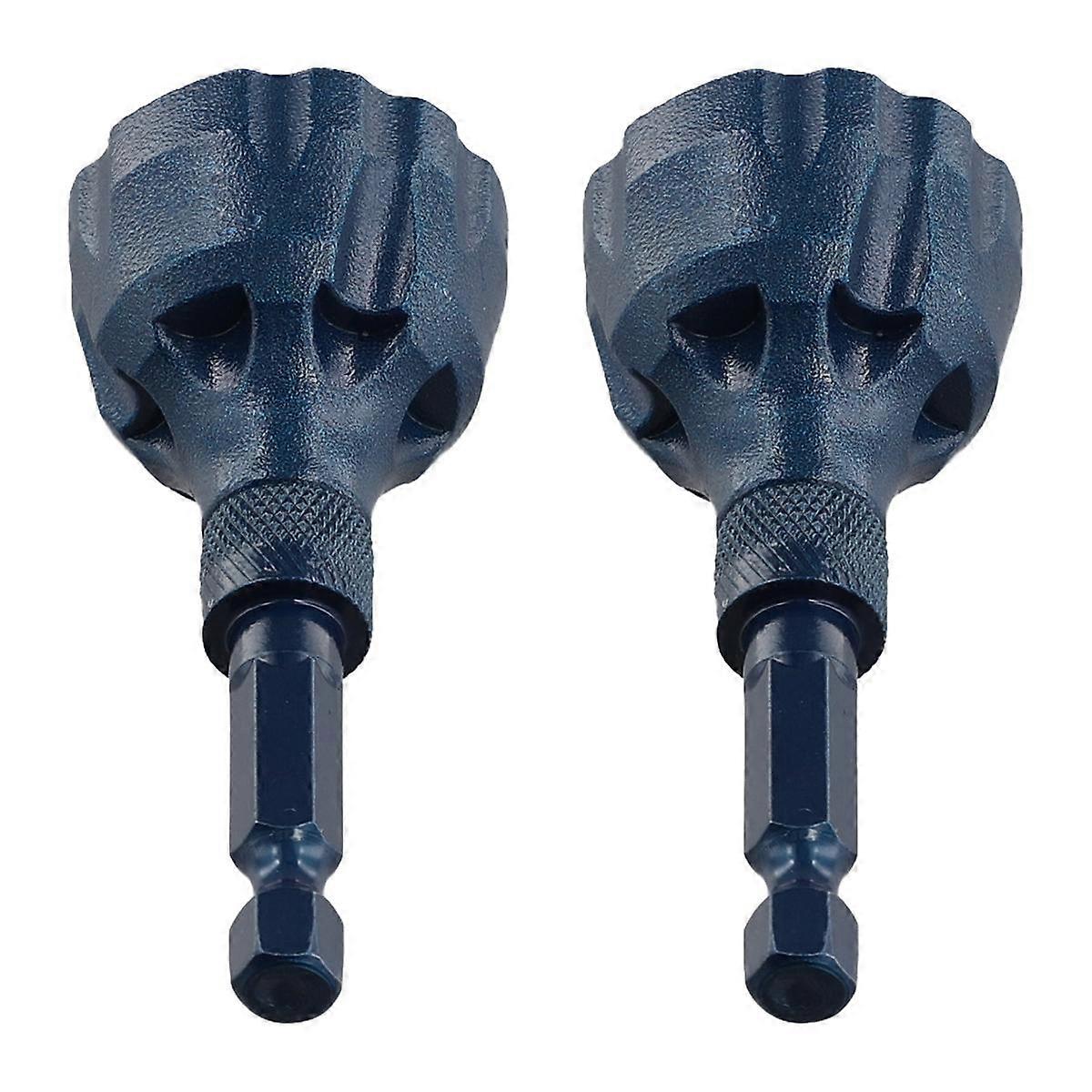 2Pcs Tungsten Carbide Deburring External Chamfer Tool 1/8in-3/4in(3mm-20mm), Deburring Chamfering Drill Bit(Blue)