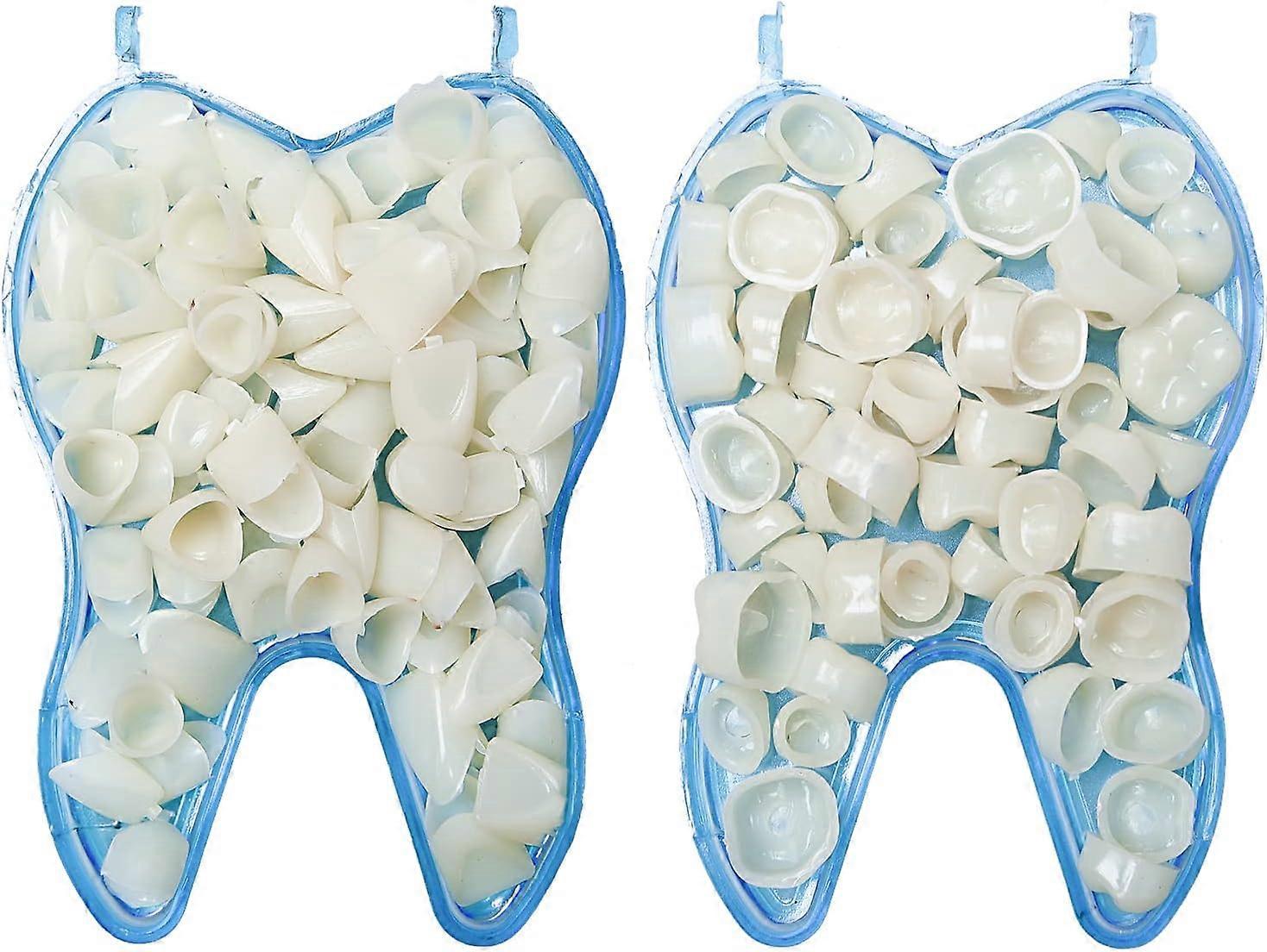 Teeth Crown Temporary Crowns 2 Types Temporary Resistable Crown with Different Sizes Anterior Molar Crown, Front Teeth and Posterior Teeth Set