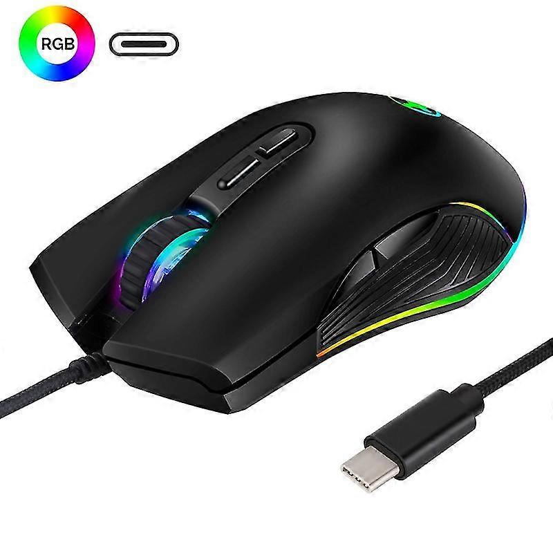 Tip C mouse-ul cu fir optice Gaming USB C Mouse Rgb Led Backlight pentru laptop PC