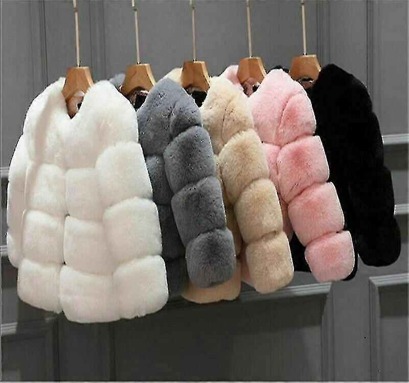 ילדים דמוי פרווה תינוק עבה פרקה ילדה מעיל מעיל חם מעיל הלבשה תחתונה ילדים (שיאטיאן)