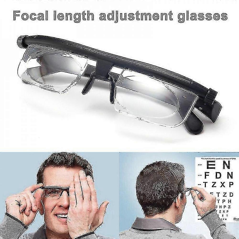 Portable Adjustable Strength Lens Glasses Variable Focus Distance Vision Zoom LSW